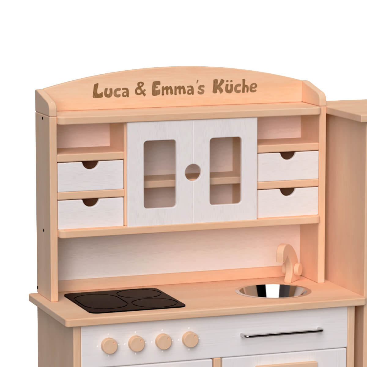 Kinderküche Däumelinchen mit Personalisierung per 3D Holz Buchstaben