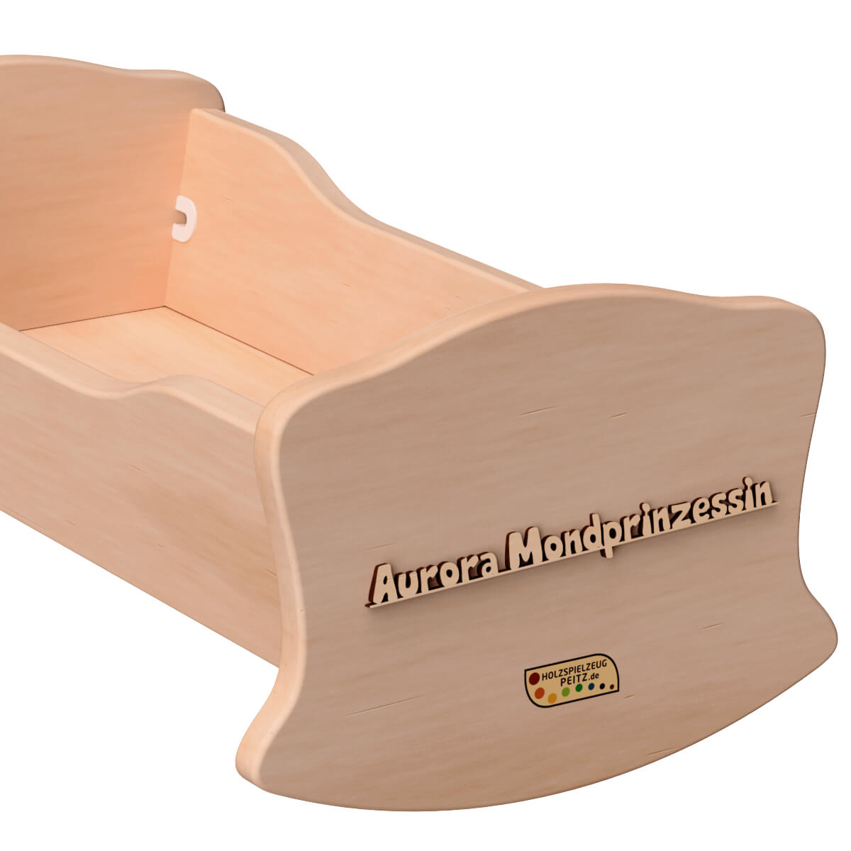 Puppenwiege - Personalisierbar mit 3D Holz Buchstaben