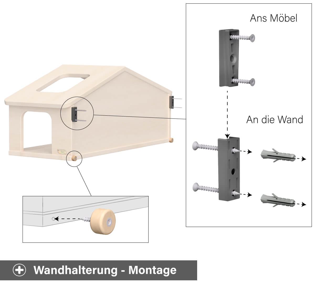 Puppenhaus Wandhalterung Details