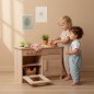 Preview: Kinderküche Kita mit Klickgeräusch Knöpfen und großen Schubladen Preview: Kinderküche Kita mit Klickgeräusch Knöpfen und großen Schubladen