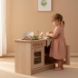 Preview: Kinderküche u3 für Kita - Mädchen spült Geschirr ab Preview: Kinderküche u3 für Kita - Mädchen spült Geschirr ab