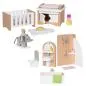 Preview: Puppenmöbel - Badezimmer & Kinderzimmer Set