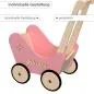 Preview: Lauflern Puppenwagen rosa pink personalisierbar mit Namen und Herzchen per 3D Buchstaben