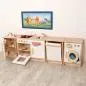 Preview: Kinder Kühlschrank aus Holz - mit Spielzeug Kochsets