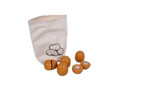 Kartoffeln zum Schneiden in Baumwollsäckchen | FSC zertifiziert | Tanner Ta 0928.6 | Kaufladen-Zubehör