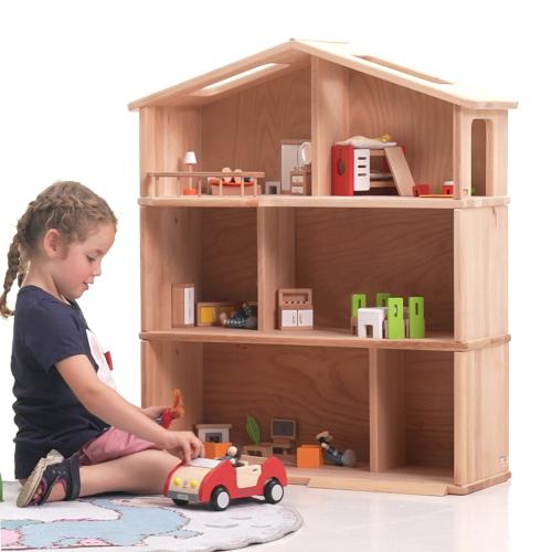 Puppenhaus Holz » / XXL kaufen aus 3-stöckig günstig Zimmer 6