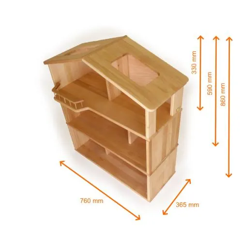 Puppenhaus aus Holz Zimmer kaufen XXL 3-stöckig » 6 günstig 