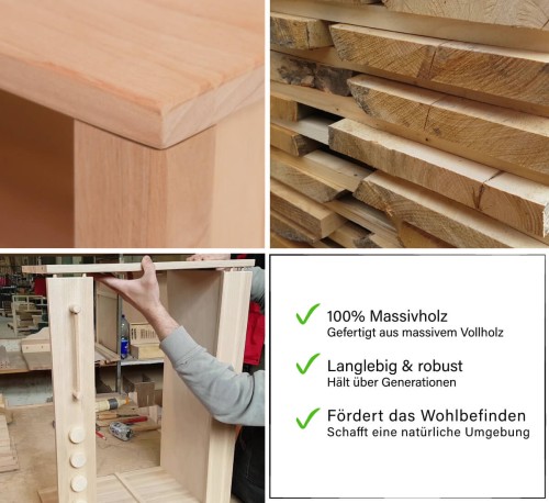 Einblicke in die Holzproduktion - Massives Vollholz - 100 % Naturprodukt Einblicke in die Holzproduktion - Massives Vollholz - 100 % Naturprodukt