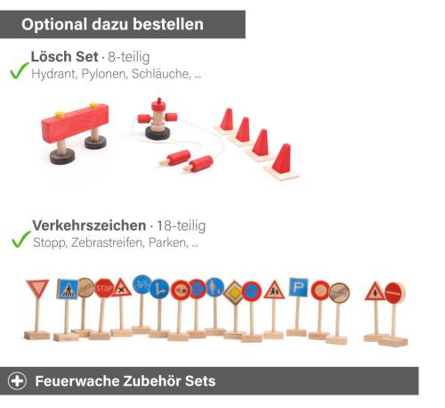 Feuerwache Zubehör - Löschset, Verkehrszeichen Set oder beides