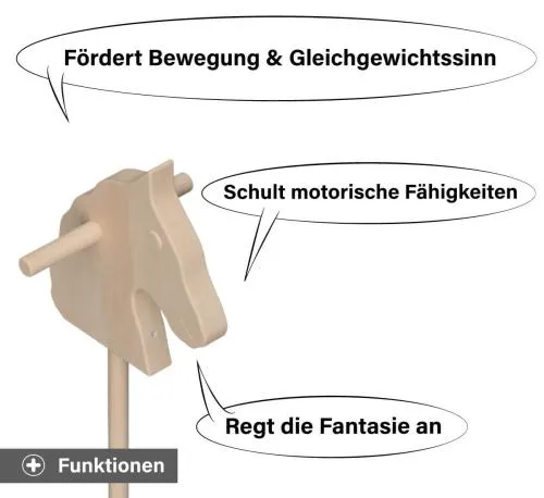 Hobby Horse Funktionen - Fördert Bewegung, Gleichgewichtssinn und motorische Fähigkeiten