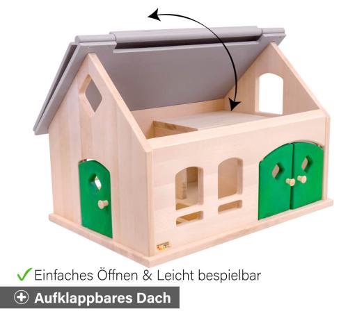 Kinder Bauernhof Detail - Aufklappbares Dach - Leicht bespielbar