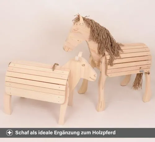 Holzschaf - Ideale Ergänzung zum Holzpferd