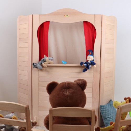 Preview: SP Kasperletheater FINN klappbar aus Holz für Kinder ab 2 Jahre Marionetten- Puppentheater 2.Wahl Preview: Kasperletheater aus Holz - Theater Aufführung