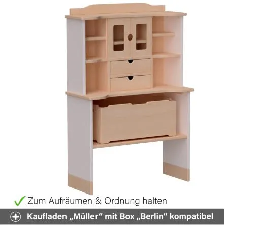 Kaufladen "Müller" mit Aufräumbox "Berlin" kompatibel