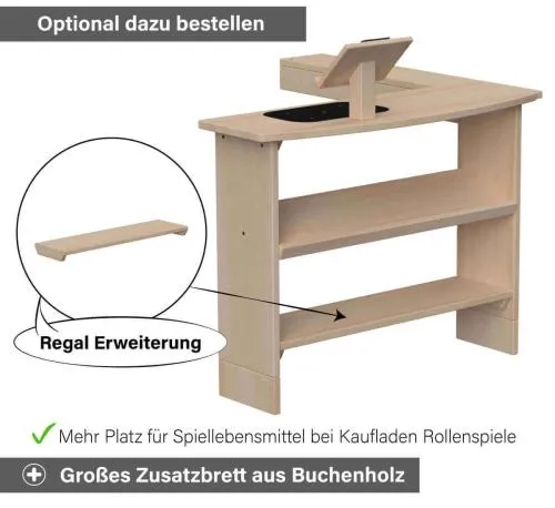 Kaufladen Theke Erweiterung - Zusatzbrett optional dazu bestellen