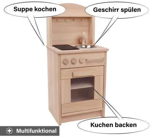 Kinder Küche Däumelinchen multifunktional verwendbar - Zum Kochen, Backen oder Geschirr spülen