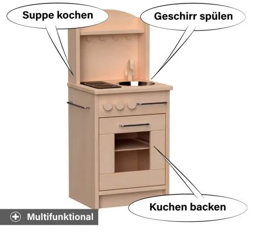 Kita Kinder Küche Däumelinchen multifunktional verwendbar - Zum Kochen, Backen oder Geschirr spülen