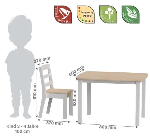 Abmessungen Kinder Sitzgruppe