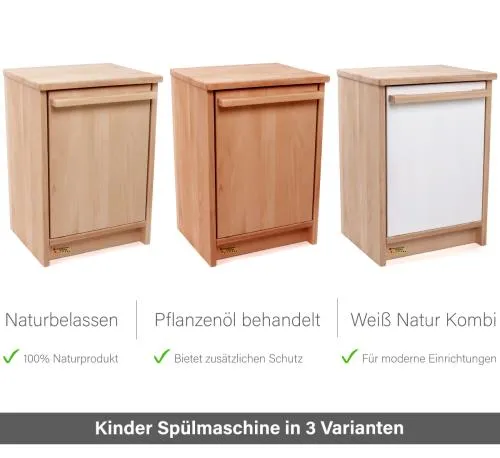 Kinder Spülmaschine weiß - Varianten - Natur, Öl, Weiß