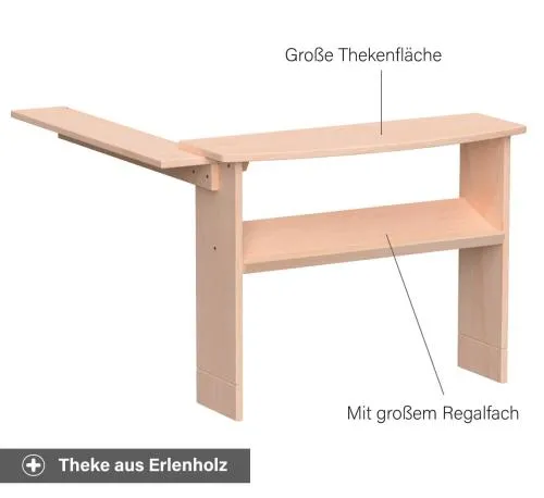 Kinder Spieltheke Erle - Mit großem Regalfach und Thekenfläche