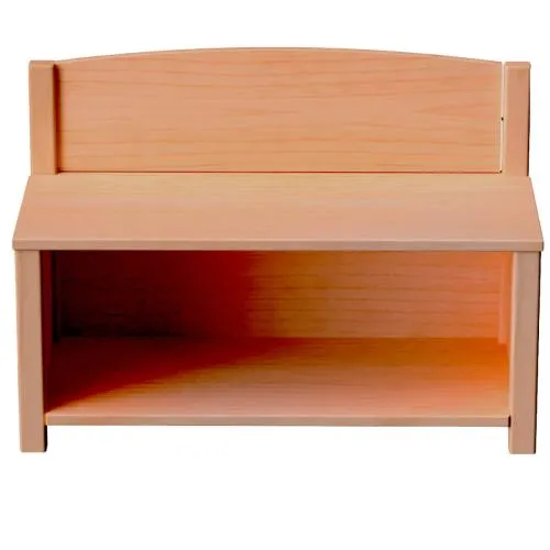 Kindergarderobe mit Sitzbank aus Holz - Vorderansicht