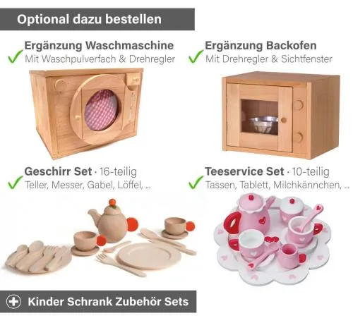 Beistellschrank weiß - Waschmaschinen und/oder Backofen Ergänzung, Geschirr und/oder Teeservice Set optional dazu bestellbar