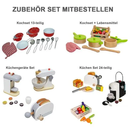 Kinderküche Set optional - Kochgeschirr, Küchengeräte, Lebensmittel und Kochset