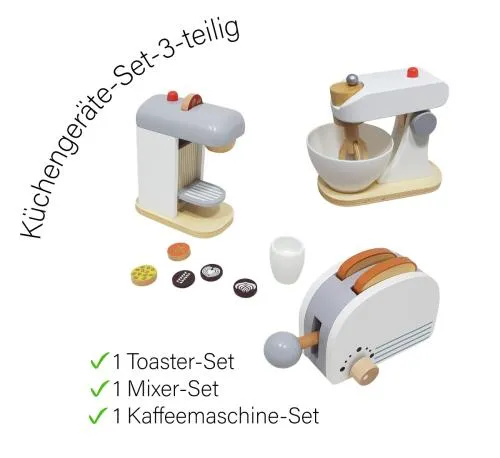 Kinder Küchengeräte Set 3-teilig - mit Toaster