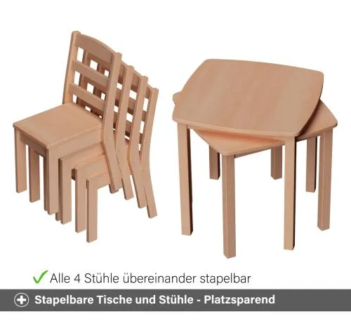 Kindersitzgruppe - Stühle & Tische stapelbar