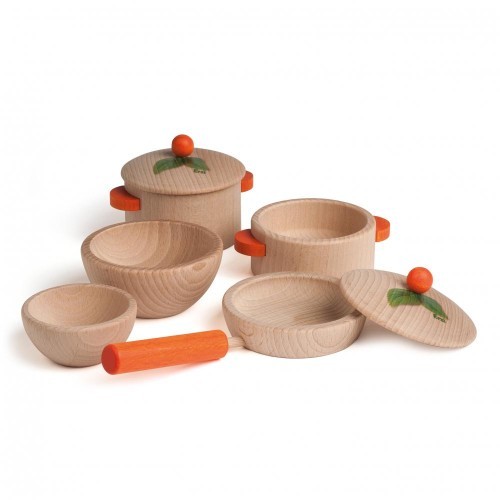 Preview: 23-teiliges Koch- & Geschirrset aus Holz für die Kinderküche Preview: 23-teiliges Koch- & Geschirrset aus Holz für die Kinderküche