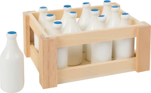 Milchflasche aus Holz | Kaufladen-Zubehör | Kinderküchen-Lebensmittel | LE 7062