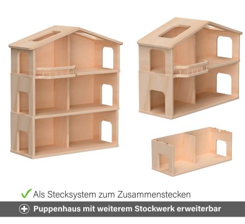 Puppenhaus erweiterbar durch Stockwerke