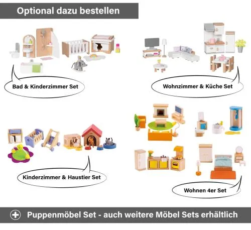 Optionales Puppenhaus Möbel Set zum Mitbestellen