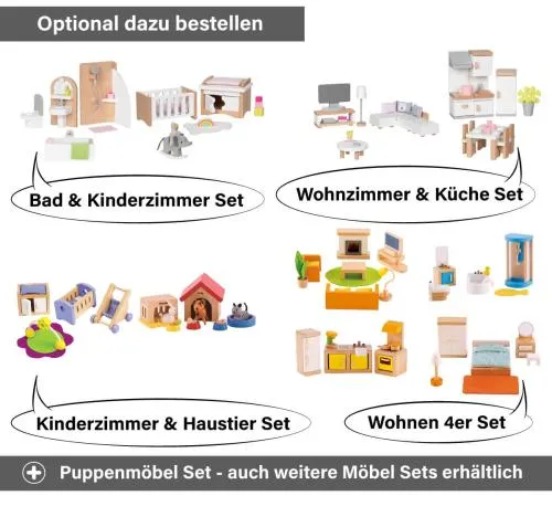 Optionales Puppenhaus Möbel Set zum Mitbestellen