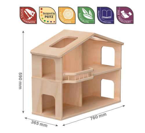 Puppenhaus 2 stöckig Abmessungen