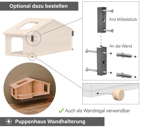 Puppenhaus Wandhalterung - Optional dazubestellen