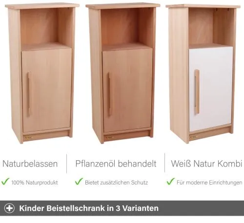 Spielküche Schrank - In natur, Pflanzenöl behandelt oder weiß Kombination