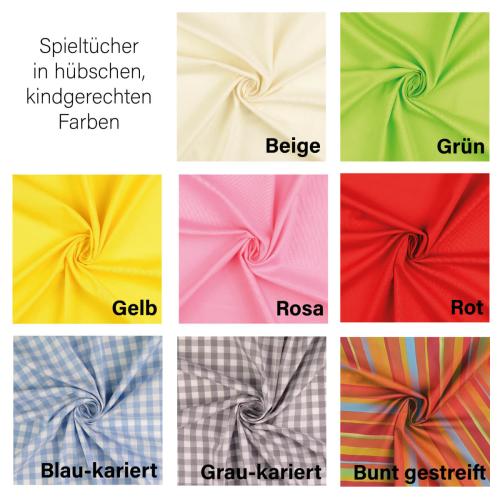 Spielständer Tuch für den ganzen Spielständer - Beige, Grün, Gelb, Rosa, Rot, Blau-kariert, Grau-kariert und Bunt gestreift