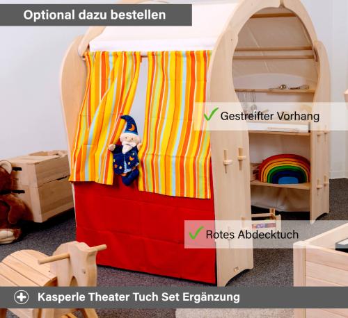 Spielständer Zubehör - Kasperle Theater Tuch Set mit Vorhang und Abdecktuch