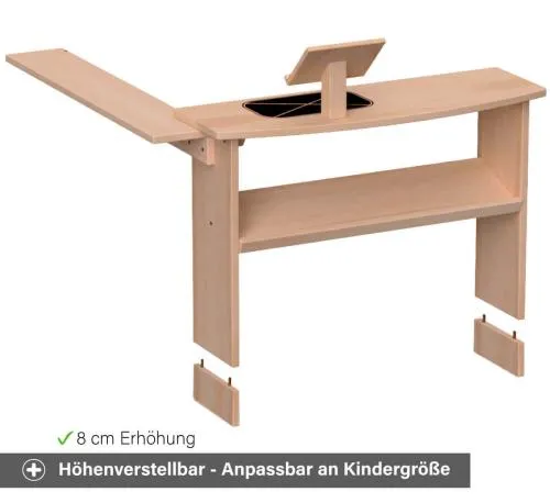 Kinder Spieltheke Buche - 8cm höhenverstellbar