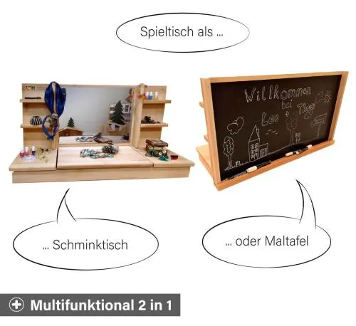 Spieltisch - Multifunktional als Schminktisch mit Spiegel und Maltafel zum Abwischen