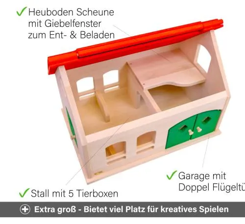 Kinder Bauernhof rot Detail - Mit extra viel Platz für kreatives Spielen