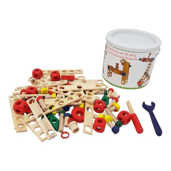 Bauklötze konstruktionset Bio-Babyspielzeug 90-teiliges Bauklötze-Konstruktion-holz-set Kinder-spielzeug – Feinmotorik fördern – pädagogisches Spielzeug – Waldorf geeignet