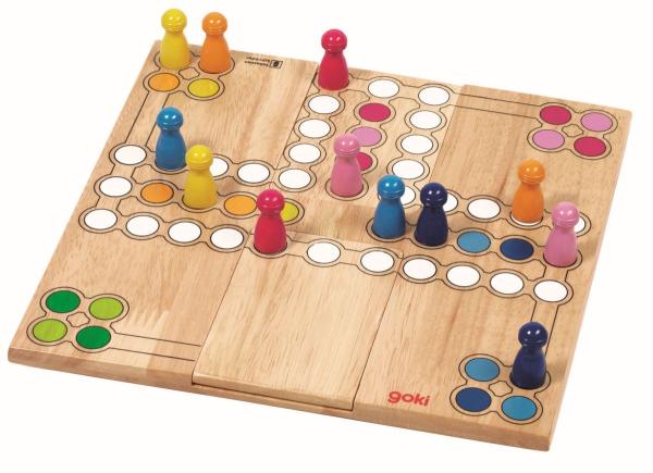 Kinder-Brettspiel Ludo aus Holz | Lernspiel | Farben - Zahlen lernen 56914