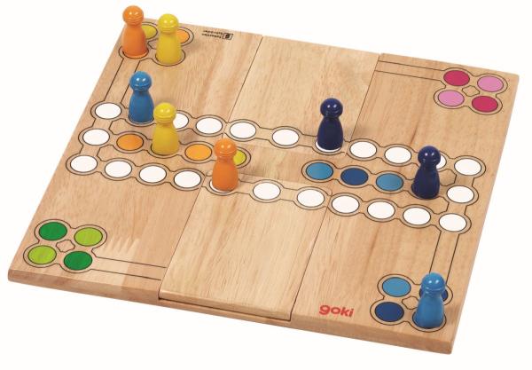 Kinder-Brettspiel Ludo aus Holz | Lernspiel | Farben - Zahlen lernen 56914