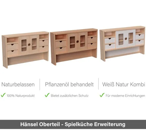 Hänsel Oberteil in natur, Planzenöl behandelt und natur weiß Kombination