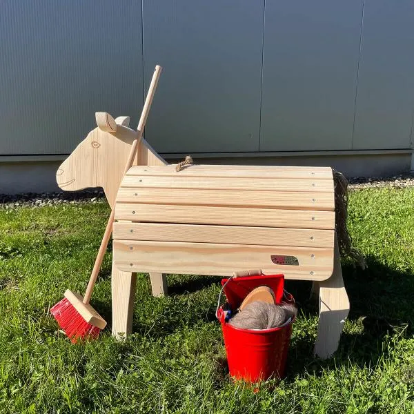 Kinder Schaf groß zum draufsitzen für den Garten aus Massivholz | Outdoor Spielzeug