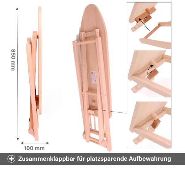 Kinder Bügelbrett - Zusammenklapbar für platzsparende Aufbewahrung