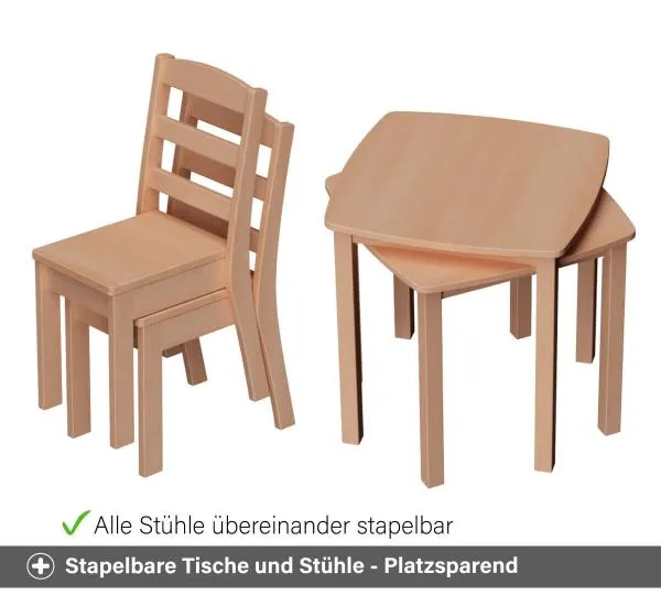 Kindersitzgruppe - Stühle & Tische stapelbar