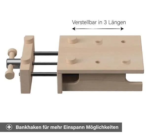 Kinder Werkbank Einsatz mit Bankhaken – Verstellbar in 3 Längen